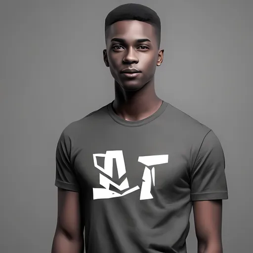 Prompt: Realistic portrait of a confident black man, wearing a t-shirt with 'Joshliveit' logo, natural skin tones, detailed facial features, realistic style, high quality, professional, confident expression, natural lighting