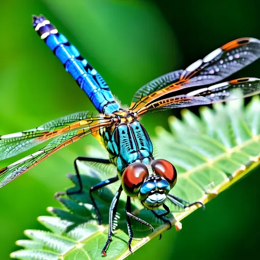 Prompt: The Ultimate Professional Photograph of the most detailed close up of an extremely beautiful dragonfly.