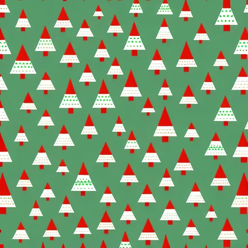 Prompt: seamless repeating geometric pattern of christmas elves. cute and whimsical, 2-d art, limited color palette, seamless repeating pattern
