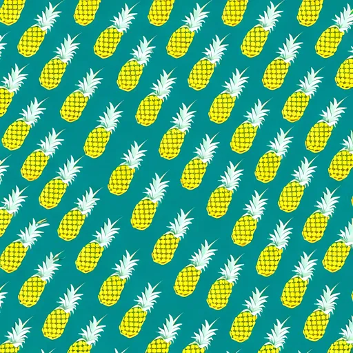 Prompt: repeating pattern in the style of wrapping paper of pineapples and beds