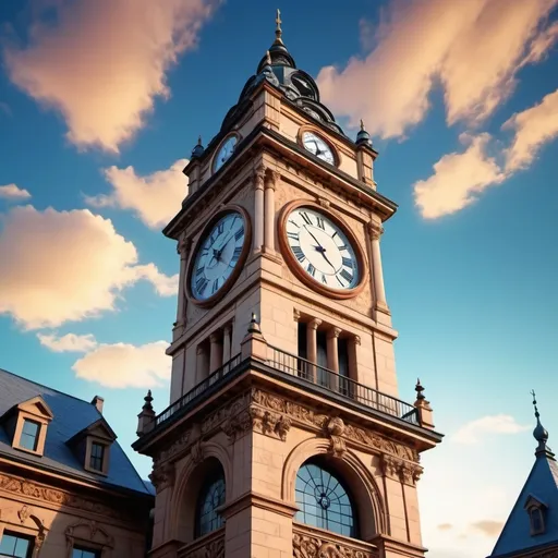 Prompt: generate an image on the top of the clock tower make all the details spectacular and realistic that will grab anyone attention 
