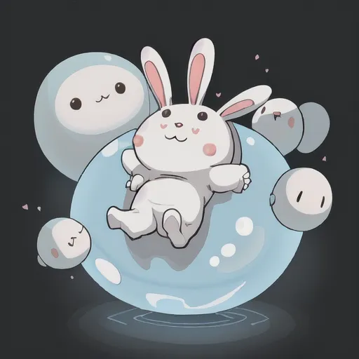 Prompt: Bunblob: The Bunblob is an utterly adorable pet species that resembles a playful blob with enchanting bunny ears. Its body is soft and pliable, with a smooth texture that seems to glisten in the light. It stands on tiny nubs for feet, giving it a whimsical and bouncy appearance. Its large, shiny eyes are round and captivating, reflecting the surrounding space in a mesmerizing manner. The Bunblob's bunny ears are long and floppy, adding a touch of charm to its already lovable presence. With its cute, amorphous form and endearing features, the Bunblob will surely capture the hearts of all who encounter it.