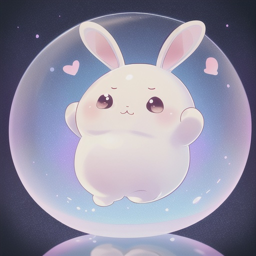 Prompt: Bunblob: The Bunblob is an utterly adorable pet species that resembles a playful blob with enchanting bunny ears. Its body is soft and pliable, with a smooth texture that seems to glisten in the light. It stands on tiny nubs for feet, giving it a whimsical and bouncy appearance. Its large, shiny eyes are round and captivating, reflecting the surrounding space in a mesmerizing manner. The Bunblob's bunny ears are long and floppy, adding a touch of charm to its already lovable presence. With its cute, amorphous form and endearing features, the Bunblob will surely capture the hearts of all who encounter it.