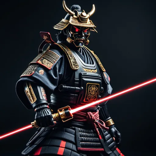 Prompt: a samurai holding a laser gun
