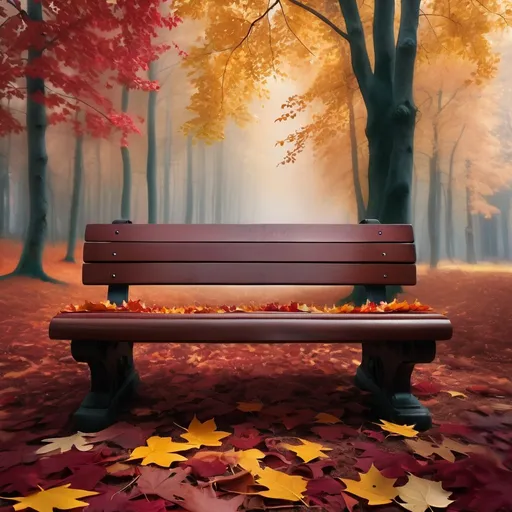 Prompt: Infrared photos of autumn in a hyper-realistic style. Visualize a scene where the warm hues of russet, gold, and burgundy blend seamlessly, portraying the rich tapestry of falling leaves beside a wooden bench, dense forest canopies, hasselblad 1600f, zeiss milvus 25mm f/1.4 ze., hasselblad h6d-400c. Full body, hyper realistic, full details, insane details, intricate details, highly detailed, sharp focus, studio photo, 8k resolution and cinematic. 