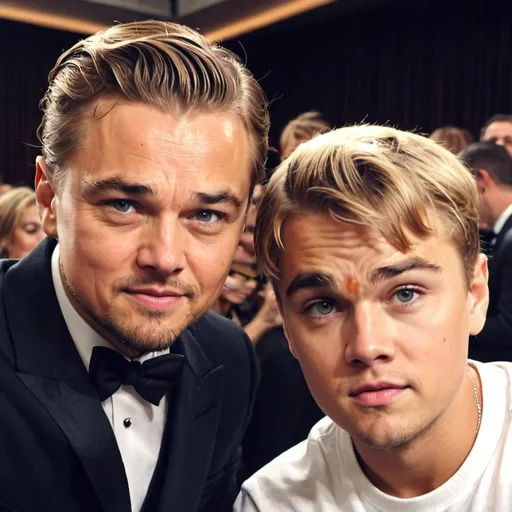 Prompt: Leonardo DiCaprio con Justin Bieber