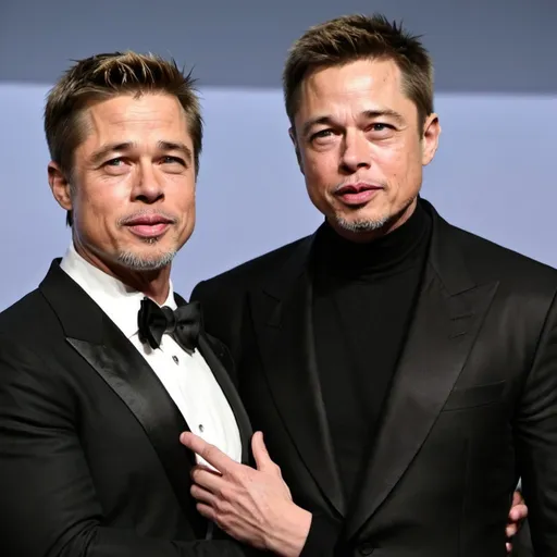 Prompt: Brad Pitt con Elon Musk