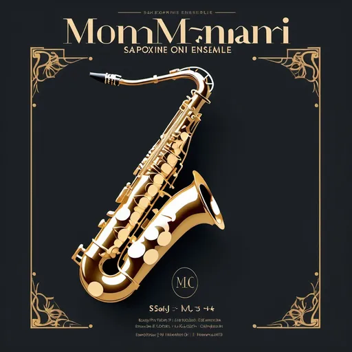 Prompt: Monami Saxophone Ensemble concert poster with elegant and smooth design