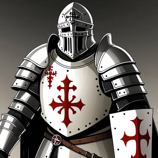 Prompt: Guy in crusader armour that is order of the knight templare