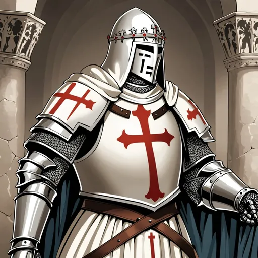 Prompt: Guy in crusader armour that is order of Christ 