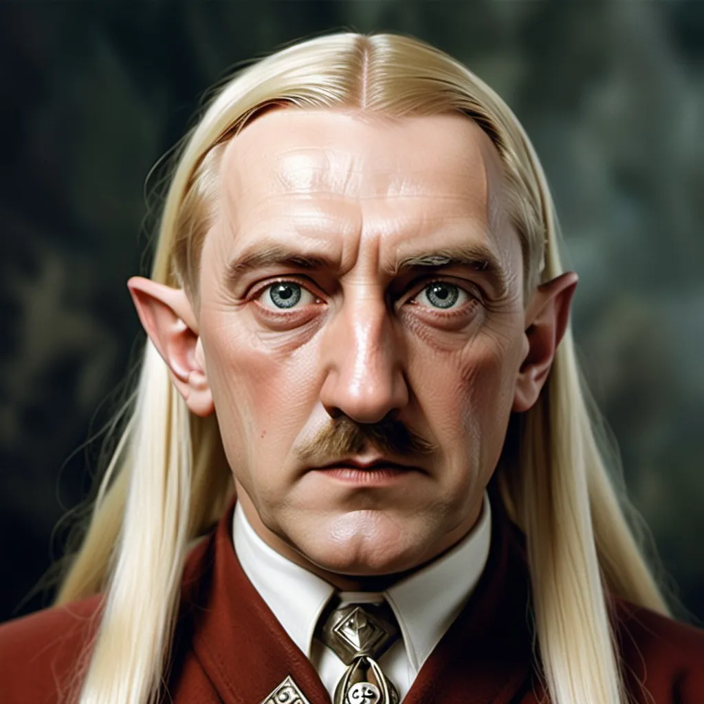 Prompt: adolf hitler as a blonde high elf species