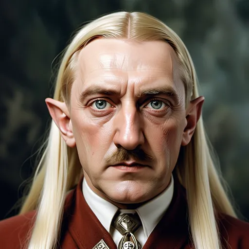 Prompt: adolf hitler as a blonde high elf species