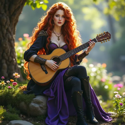 Prompt: @8hk9pX7jefbZxT2BMcz9 is playing the guitar