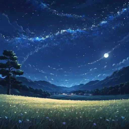 Prompt: anime,landspace,starry night