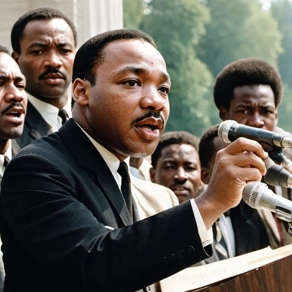 Prompt: Martin Luther King doing a speech