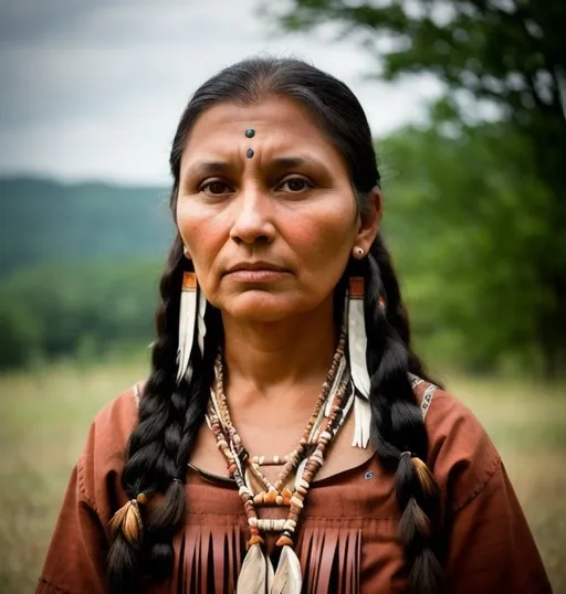 Prompt: Beautiful Cherokee  woman