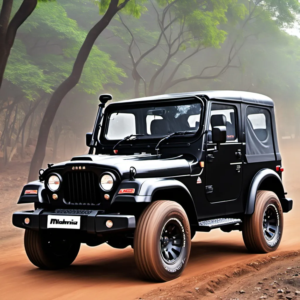 Prompt: Black Mahindra Thar