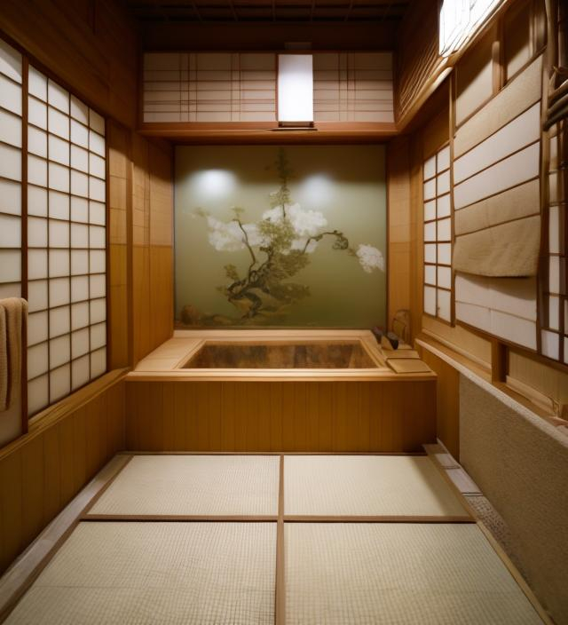 Prompt: Japanese Bathroom 
