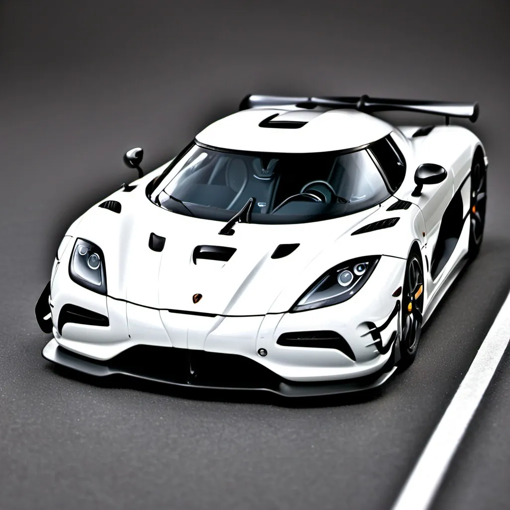 Prompt: koenigsegg agera white