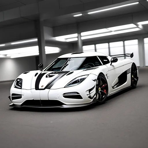 Prompt: koenigsegg agera white