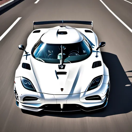 Prompt: koenigsegg agera white