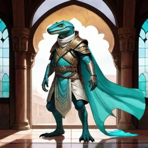 A lizardfolk from Dungeons and Dragons, paladin with...