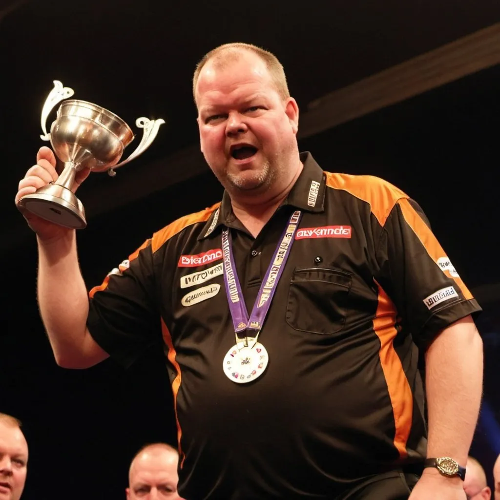 Prompt: raymond van barneveld winning championship darts
