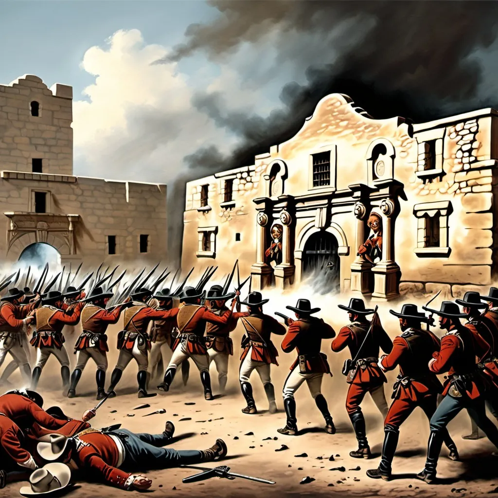 Prompt: Battle of the Alamo