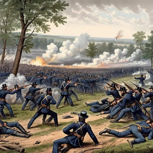 Prompt: Battle of Gettysburg 1861 american civil war