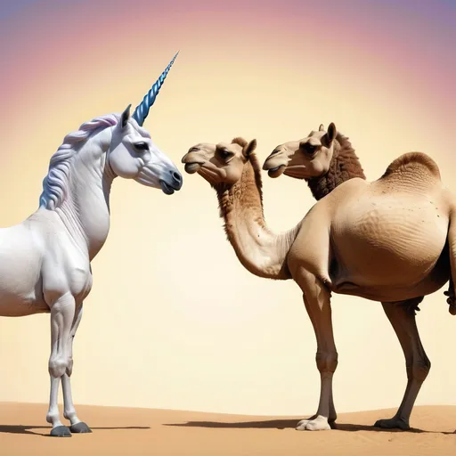 Prompt: unicorn versus camel