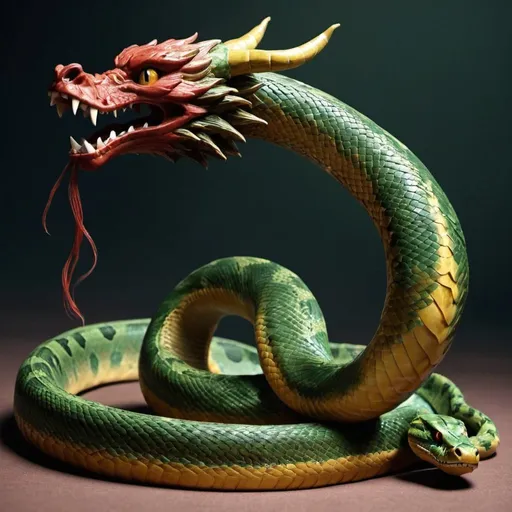 Prompt: a kind of animal,look like dragon and snake 