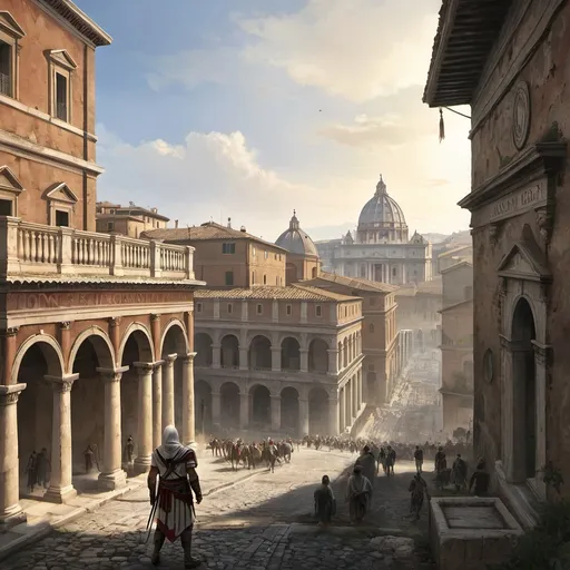 Prompt: Painting of old Rome, Italy, depicted from the Assassin's creed games