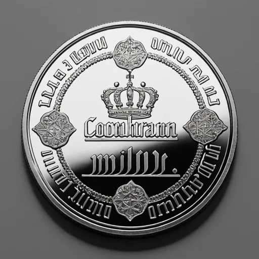 Prompt: Modern 
coin, write on coin SAHEBGHARAN, crown,
Bold text , arial font