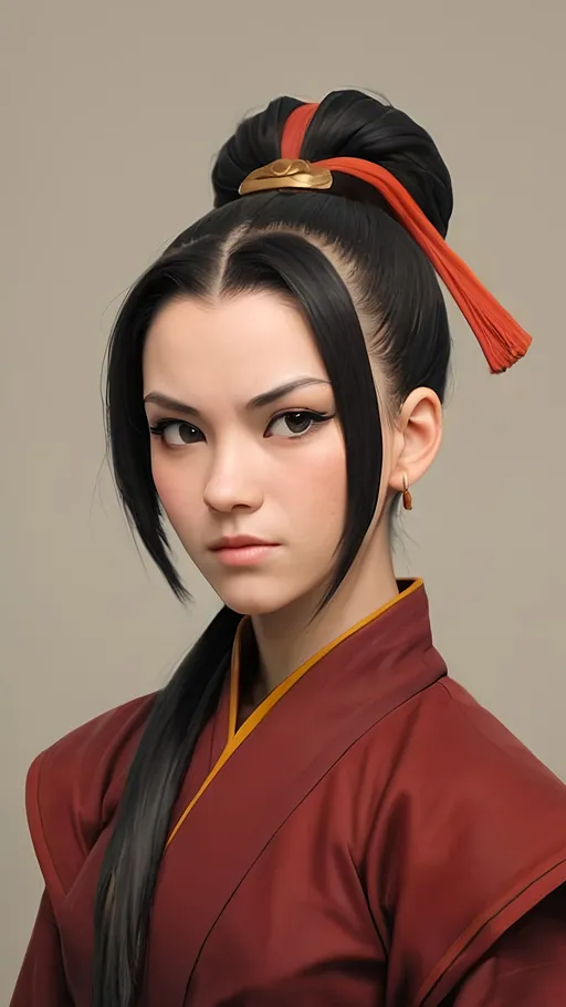 Prompt: Paint of Azula, character from the Avatar: The legend of Aang series.