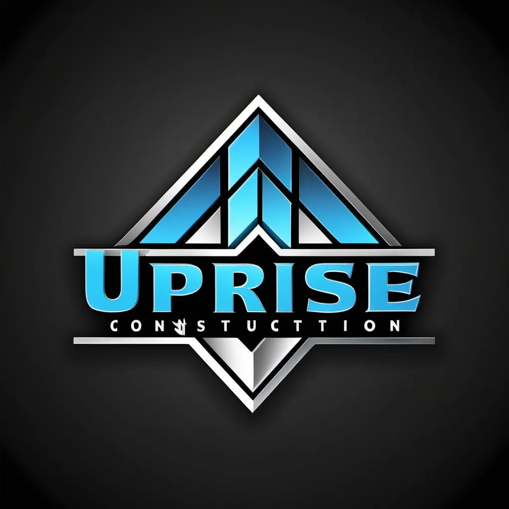 Prompt: UPRISE Construction company logo, 3 dimensional,