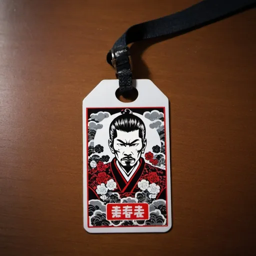Prompt: A crew tag with japanese yakuza background