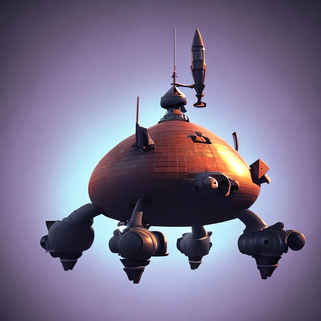 Prompt: stylized spacecraft alien invasion