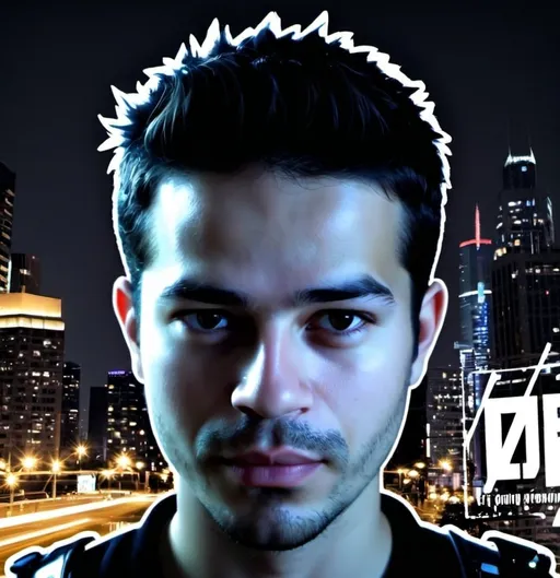 Prompt: A digital artist named Z3R0, known for his futuristic persona and unique musical style. He is depicted as a human with a modern and sleek appearance, dressed in urban clothing and futuristic accessories. His hair is short to medium length, styled in shades of white, exuding an aura of mystery and confidence. His expression is determined, reflecting his enigmatic nature. Surrounding him are visual elements suggesting his connection to technology and music, such as futuristic lines, neon lights, and musical notes. He is situated in an urban environment, with skyscrapers and bright lights in the background. This image encapsulates the essence of Z3R0 as a digital icon, representing his distinctive persona and innovative musical style.