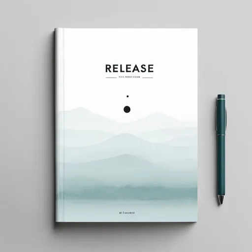 Prompt: a minimalist and modern cover for a journal that helps get over hard emotions and release them with the title " Release" 