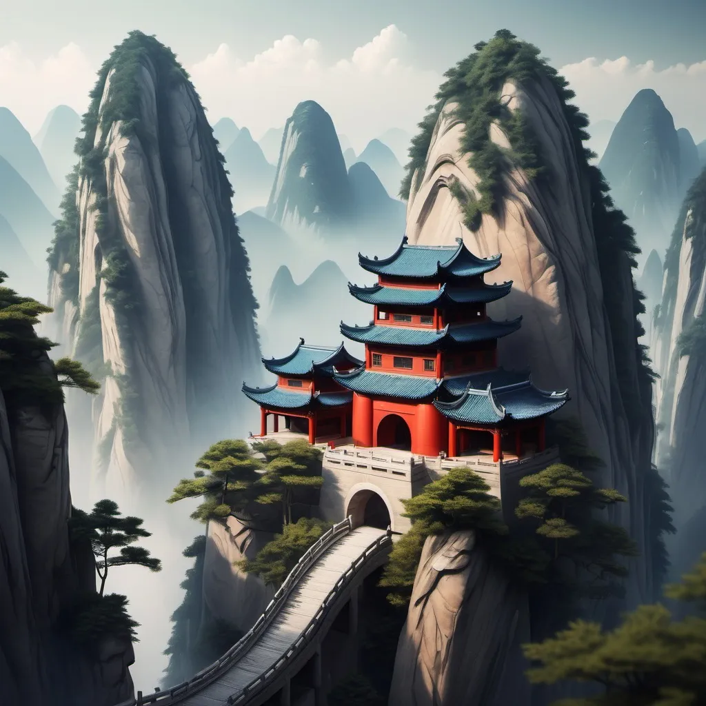 Prompt: chine style mountain