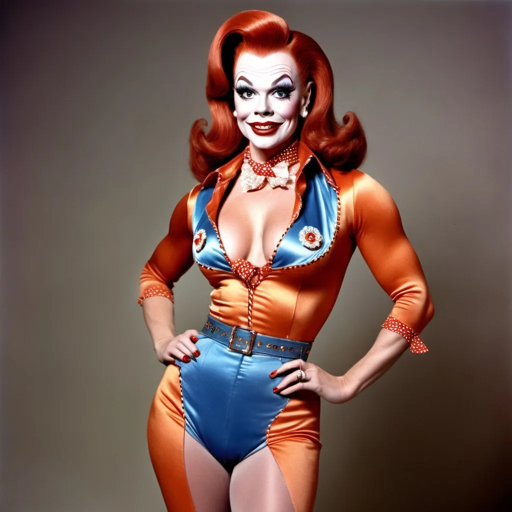 Prompt: If Howdy Doody was a gorgeous drag queen (full length photo) with long muscular legs