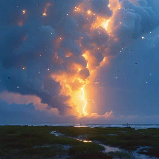 Prompt: Lit up with anticipation
We arrive at the launching site
The sky is still dark, nearing dawn
On the Florida coastline
Floodlit in the hazy distance
The star of this unearthly show
Venting vapours, like the breath
Of a sleeping white dragon