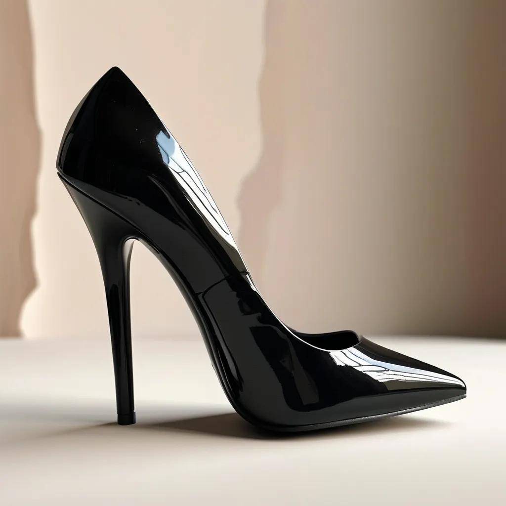 Prompt: 8 inch stiletto rubber high heel shoes.  