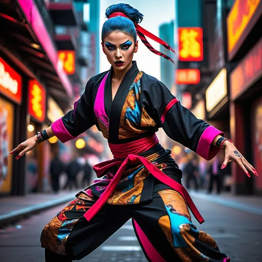 Prompt: A high definition hyper-detail live action digital photograph of a Drag queen Ninja