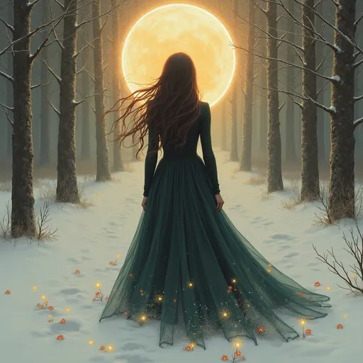 Prompt: God bless she walks in her last winter
The halo 'round her head, it starts to linger
Her fear has died, her heart is still unbroken
There's no remorse, she doesn't mind
She bleeds out