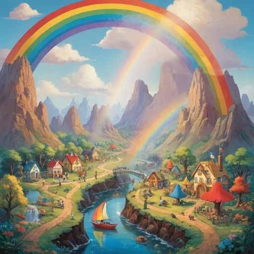 Prompt: On a small world west of wonder
Somewhere, nowhere, all
There's a rainbow that will shimmer
When the summer falls