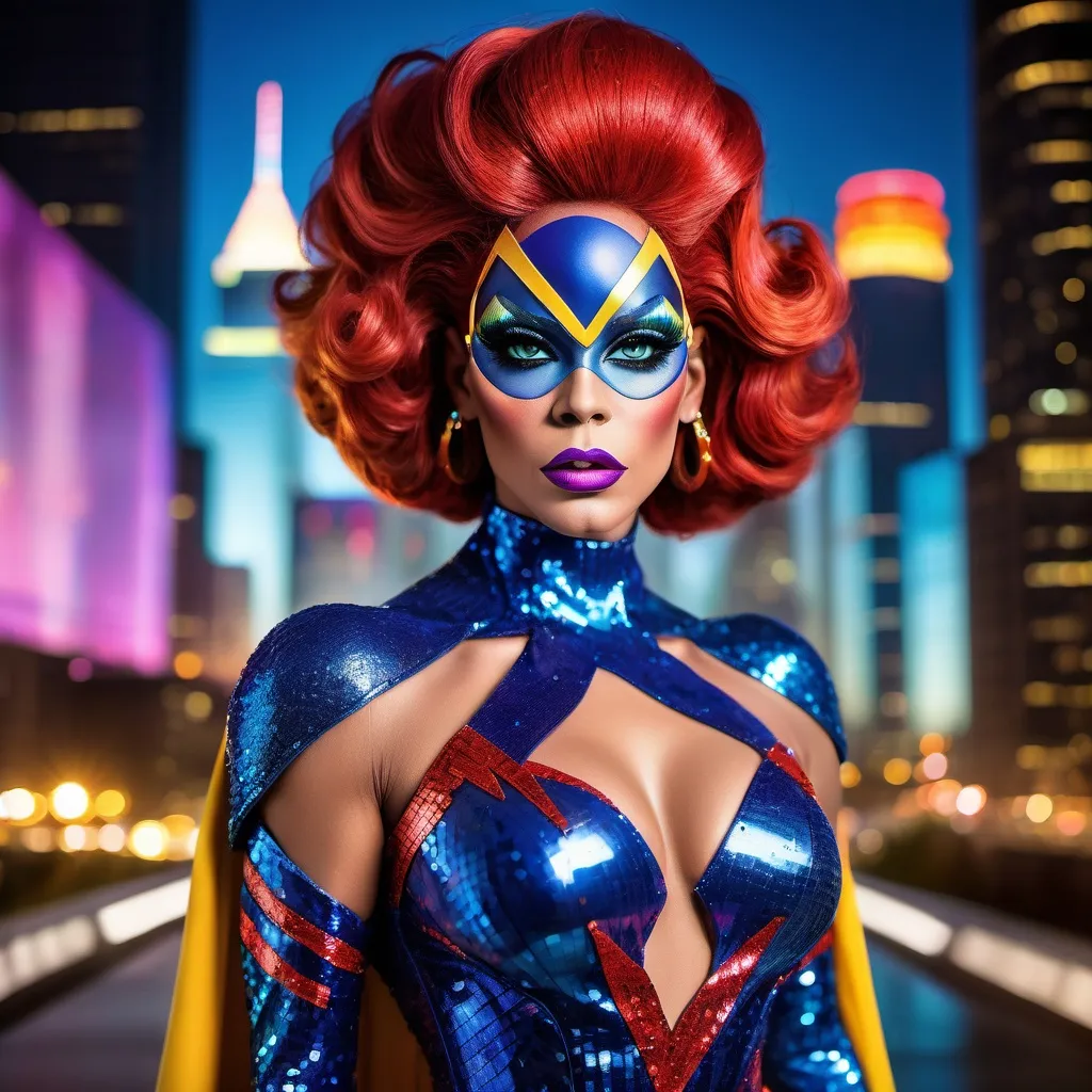 Prompt: Gorgeous drag queen (Marvel Superhero Cyclops)