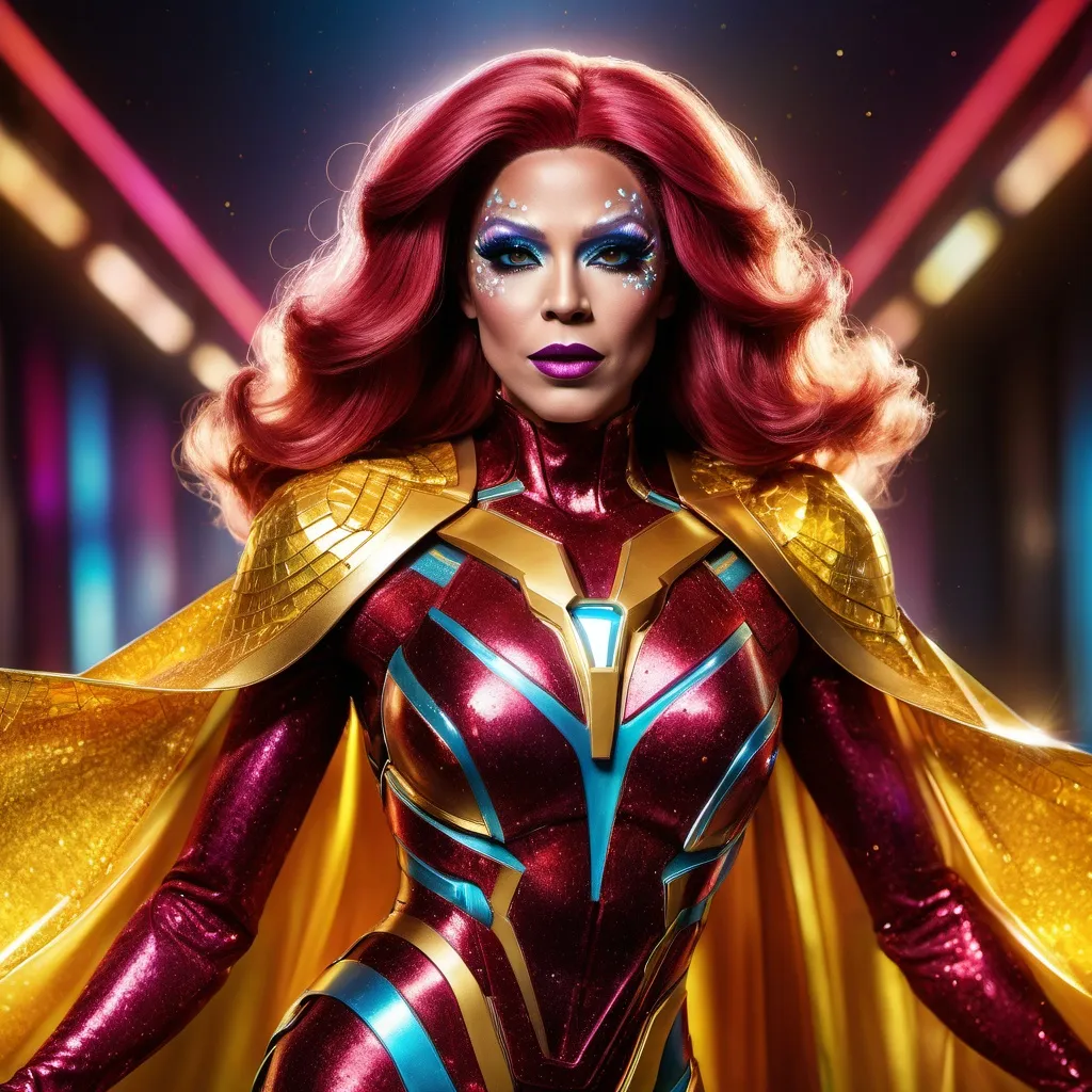 Prompt: Gorgeous drag queen (Marvel Superhero Ironman)