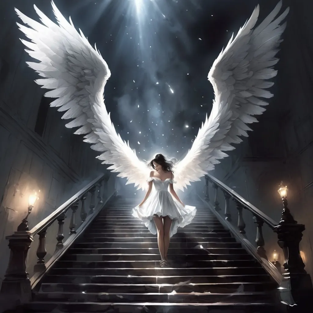 Prompt: Screaming out alone in the night
Just a time and place
But it's real all right
We are diamonds that shine without fire
We're climbing the stairs
Going down and never higher
Fallen angels