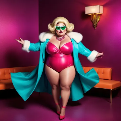 Prompt: If Eric cartman was a gorgeous supermodel drag queen (full length photo) with long muscular legs and a very muscular physique